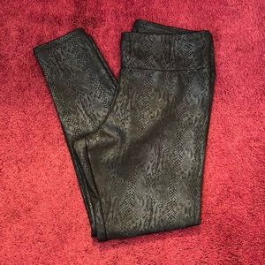 Faux snakeskin leggings